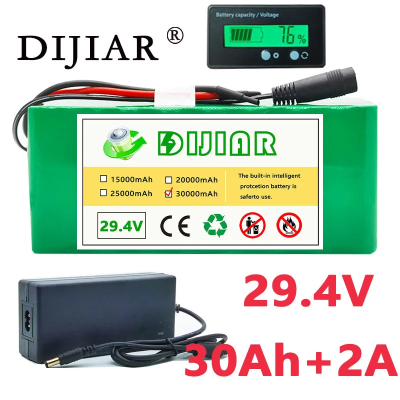 

Dijiar 29.4V 7S4P 30000mAh high power 30AH 18650 Lithium Battery pack with BMS 29.4V Electric bicycle electric car