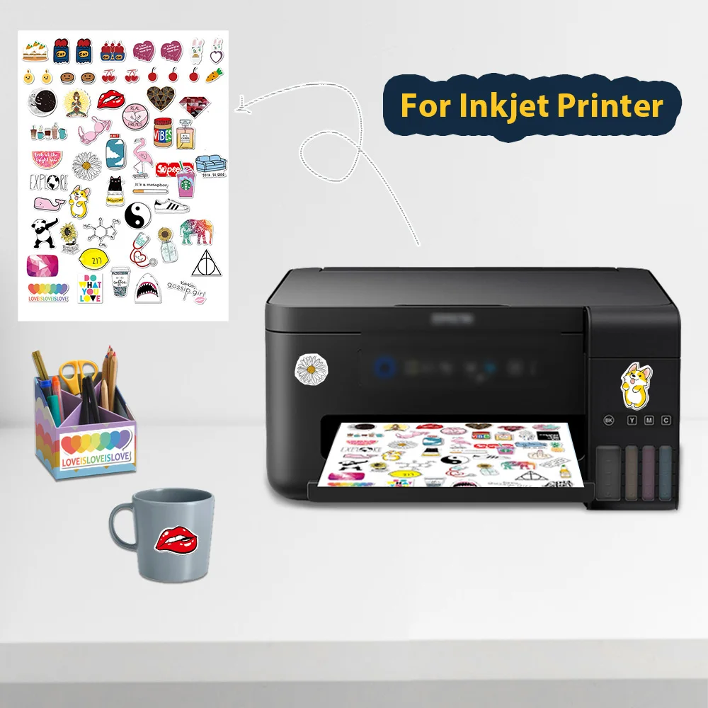 10 листов Виниловая наклейка для печати Бумага глянцевый клейкий Копировальная