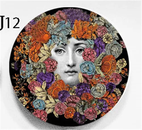 12 " 7" " Мода Fornasetti Тарелка декоративная подвесная тарелка домашнее украшение Настенная посуда керамический Декор Европейское настенное блюдо - Цвет: 12
