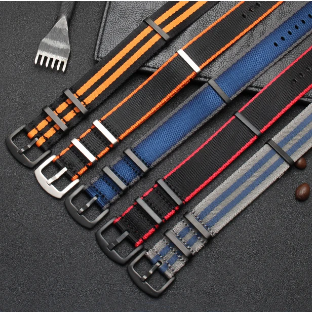 

Ремешок нейлоновый для наручных часов, плетеный браслет из мягкой нержавеющей стали в стиле НАТО, сменный Браслет, Часовые аксессуары, 20 мм ...