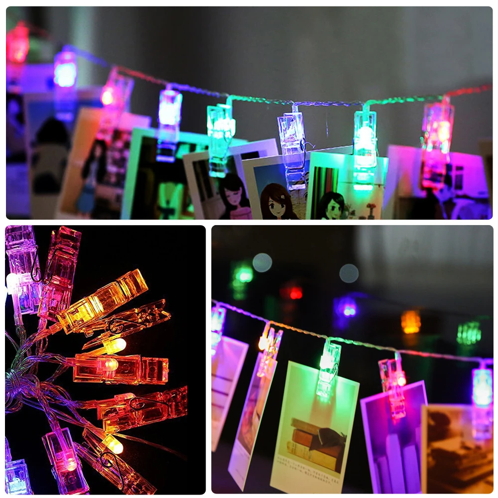 

3m 6m RGB LED Photo Clip String Light USB AA Battery Powered Christmas Party Wedding New Year Clips Garland