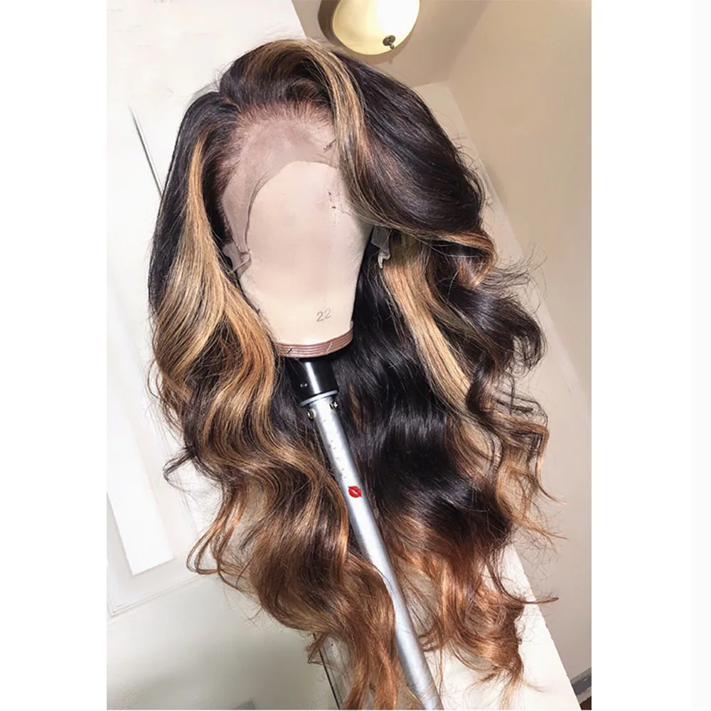 Brown Lace Front Wig 13x6 Glueless Ombre Human Hair Wigs For Women Loose Wave Aimoonsa Remy | Шиньоны и парики
