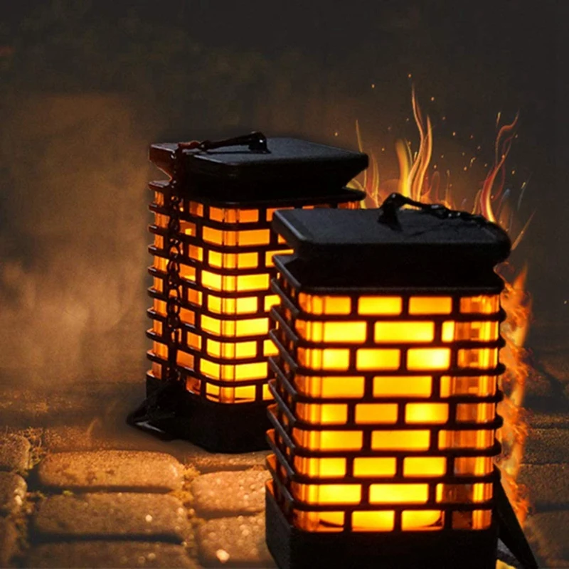 

2 Pack Solar Lights LED Dancing Flickering Hanging Flame Lights Lanterns for Garden Patio and Yard Outdoor Garden Decor