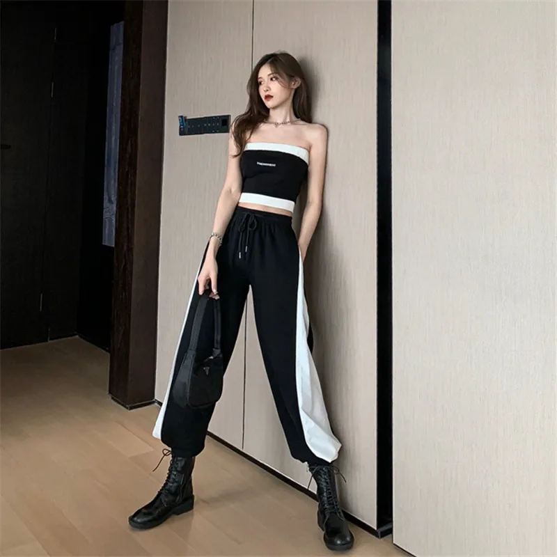 Новинка 2020 модные Светоотражающие повседневные свободные брюки с прострочкой