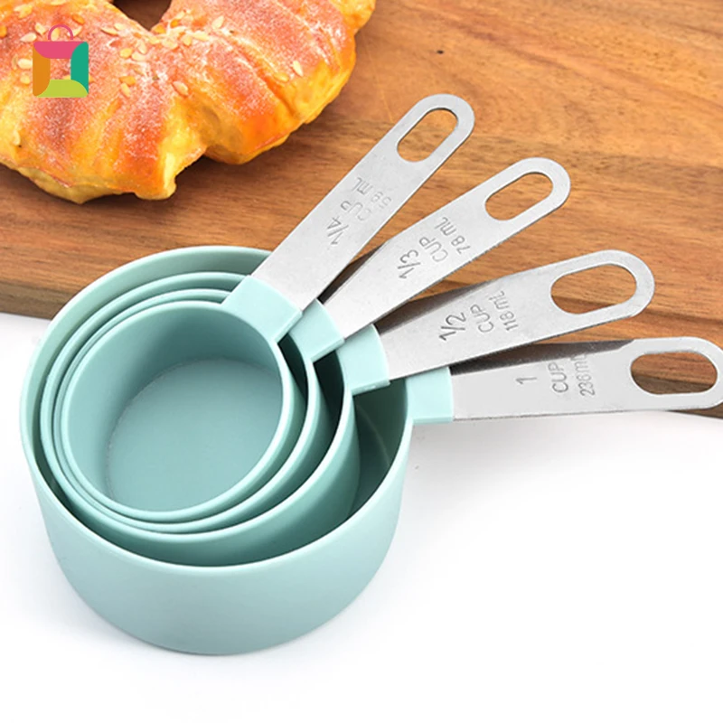 

4 шт. многоцелевые ложки/чашки измерительные инструменты ПП Аксессуары для выпечки Нержавеющая сталь/пластиковая ручка Кухонные гаджеты TLSM