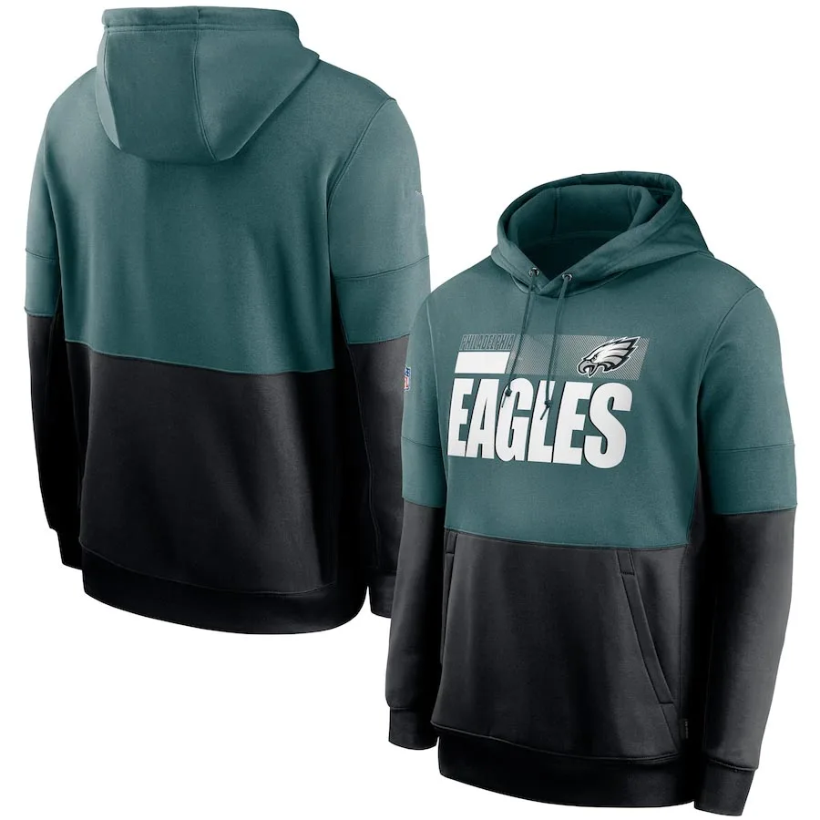 

Philadelphia Sideline Impact Lockup Performance Eagles Pullover Hoodie - Midnight Green/Black