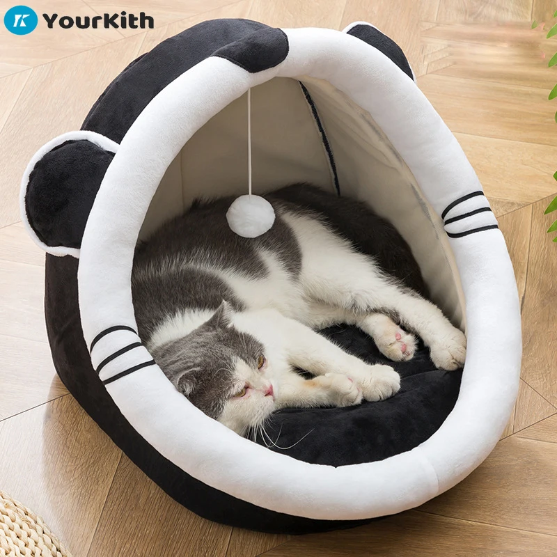 

YourKith Cat's House Cat Bed Cama Gato Warm Pet Basket Cozy Kitten Lounger Cushion Soft Small Dog Mat Washable Cats Beds