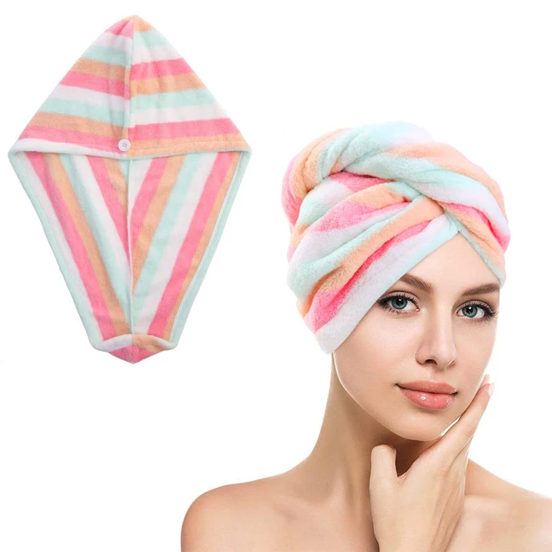 2 шт. микрофибра полотенце для волос s обертка женщин вьющиеся волосы спа тюрбан