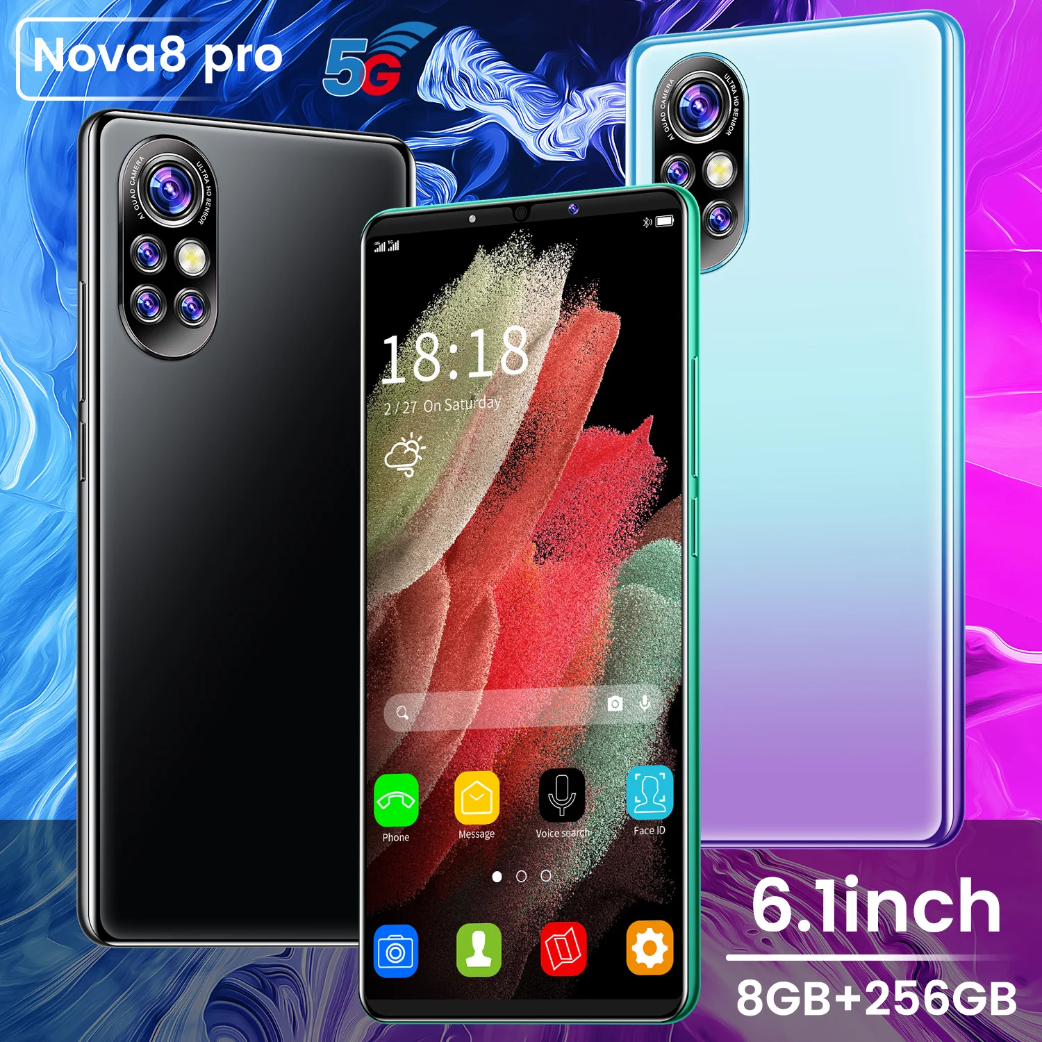 Huawei Nova8 Pro смартфон с 5 дюймовым дисплеем процессором Snapdragon 6 1 ОЗУ 8 Гб ПЗУ 256 ГБ 24 + 32