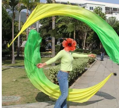 2 ball 2 scarf Настоящая шелковая вуаль пой стример брошенные шары танцор живота сценический реквизит живота танцевальный костюм аксессуар - Цвет: 2 ball 2 scarf