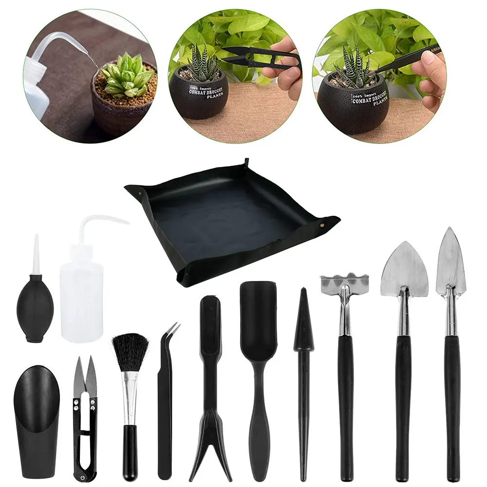 

12/13 Pcs Succulent Plants Tools Garden Planter Kit Mini Garden Hand Tools Set Indoor Bonsai Miniature Transplant Seedling Tool