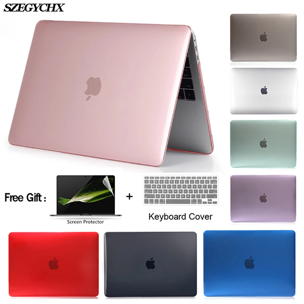 Кристально матовый чехол для ноутбука MacBook Air 13 Pro 15 retina 11 12 дюймов с сенсорной панелью матовый чехол A1706 A1707 A1990 A1932 A2159