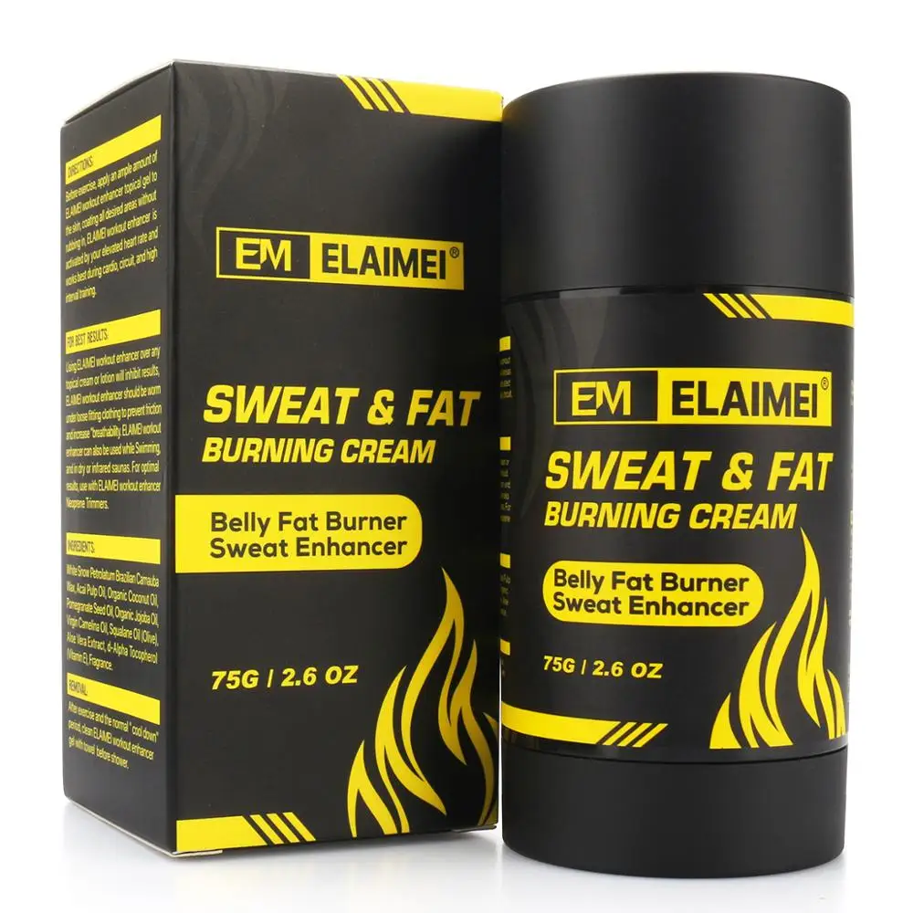 

Elaimei Sweat Fat Burning Cream Belly Fat Burber Sweat Enhancer 75g Weight Loss Abdomen Abdominal Muscle Cream for Male Female