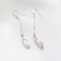 handmade natural pearl earrings 14k gold filled drop earrings gold jewelry boho oorbellen brinco vintage women jewelry