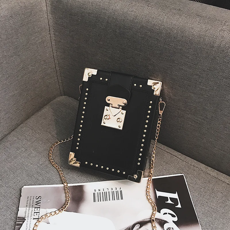 WOBAG Высокое качество маленькая квадратная сумка на плечо пакет клатч модная сумка с заклепками форма сумка через плечо повседневная женская сумка