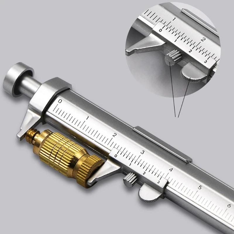 

2 Pcs Gel Ink Pen Vernier Caliper 10cm Metric Gauge Precision Dial Shock-proof