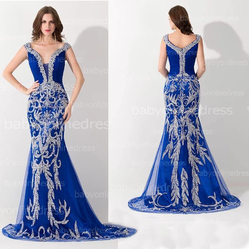 Женское вечернее платье с юбкой годе длинное фатиновое V образным вырезом