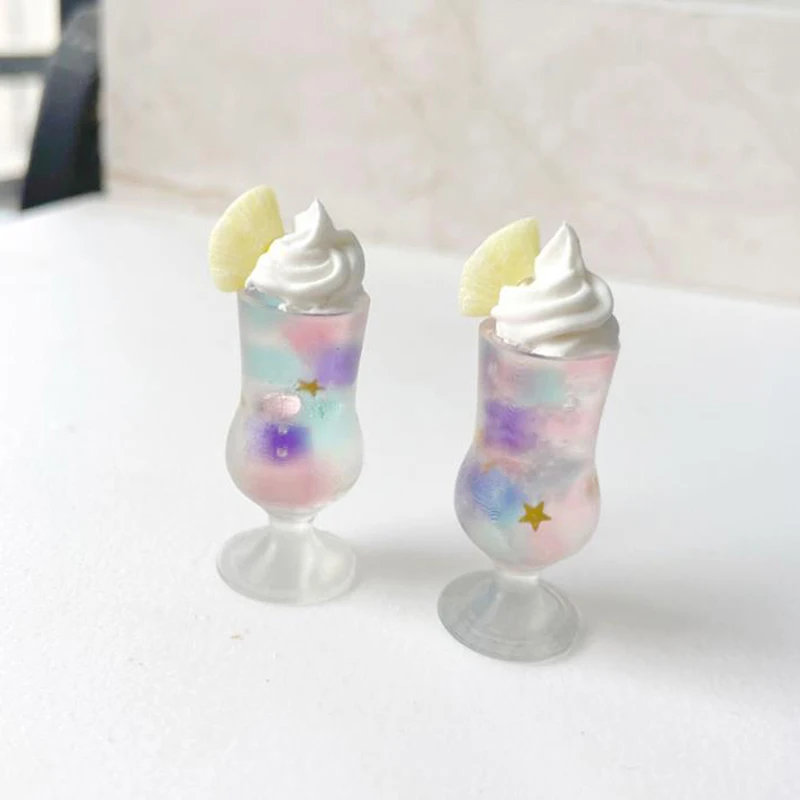 

1pc House Toy Dollhouse Miniature Drink Ice Cream Cups Set Model Pretend Play Mini Food Doll Accessories