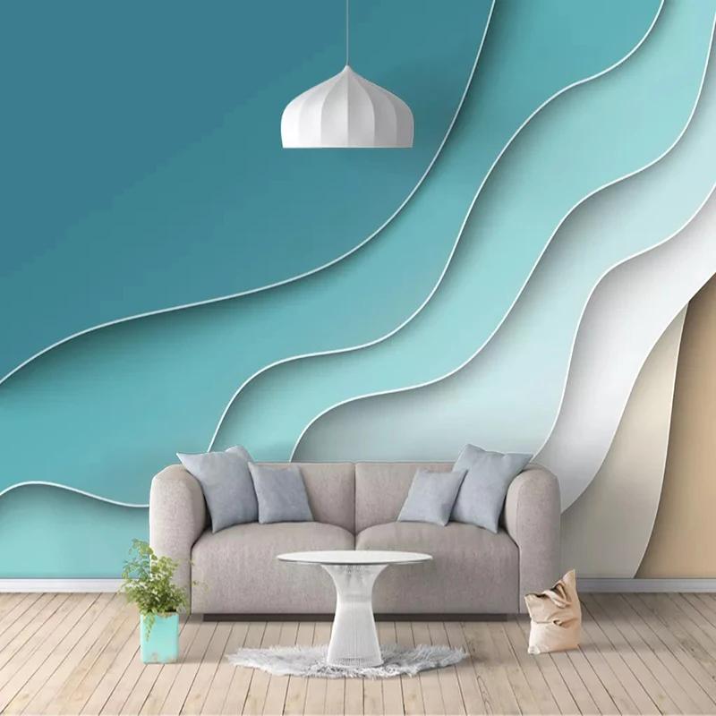 

Custom 3D Wallpaper Modern 3D Stereoscopic Embossed Abstract Lines Art Wall Painting Living Room Bedroom Background Decor Mural