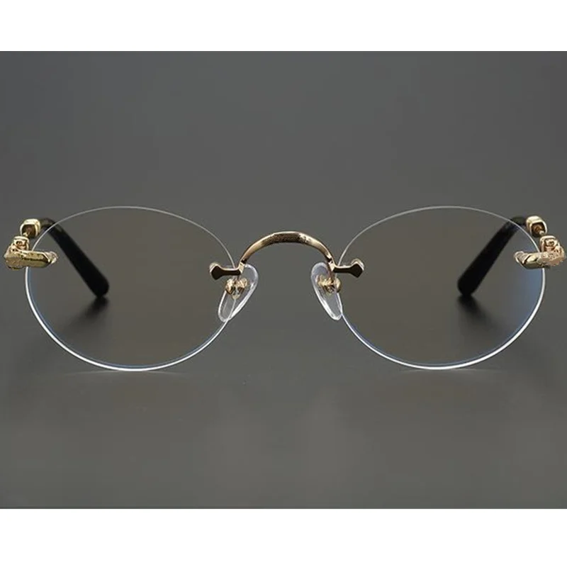 Роскошный дизайн ретро-винтажная круглая безободковая Серебристая оправа