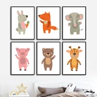 Картина на холсте для детской комнаты, с изображением животных, пингвина, обезьяны, постер для детской комнаты