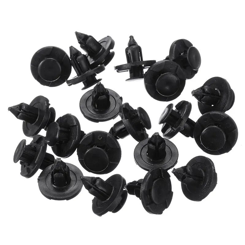 

20шт 8 мм отверстие черный пластик автомобиль заклепки бампера фиксатор клип Fender застежка нажимные зажимы авто аксессуары для Nissan