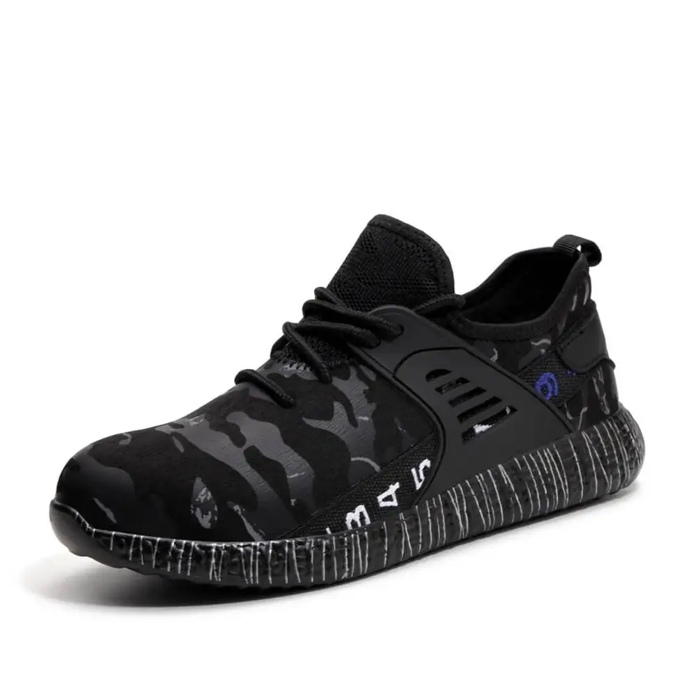 Style 2black Г., бренд vausky, мужские и женские рабочие ботинки со стальным носком Летняя легкая ударопрочная мужская обувь - Цвет: Style 2black
