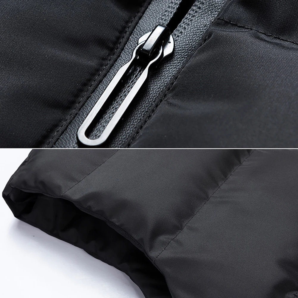 

Men Winter Autumn Solid Color Sleeveless Vest Jacket Stand Collar Thick Warm Waistcoat Male Plus Size Clothing Coats