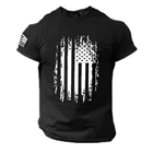 Мужская летняя футболка с патриотическим 3D-принтом, Повседневная футболка для фитнеса в американском уличном стиле, 2021