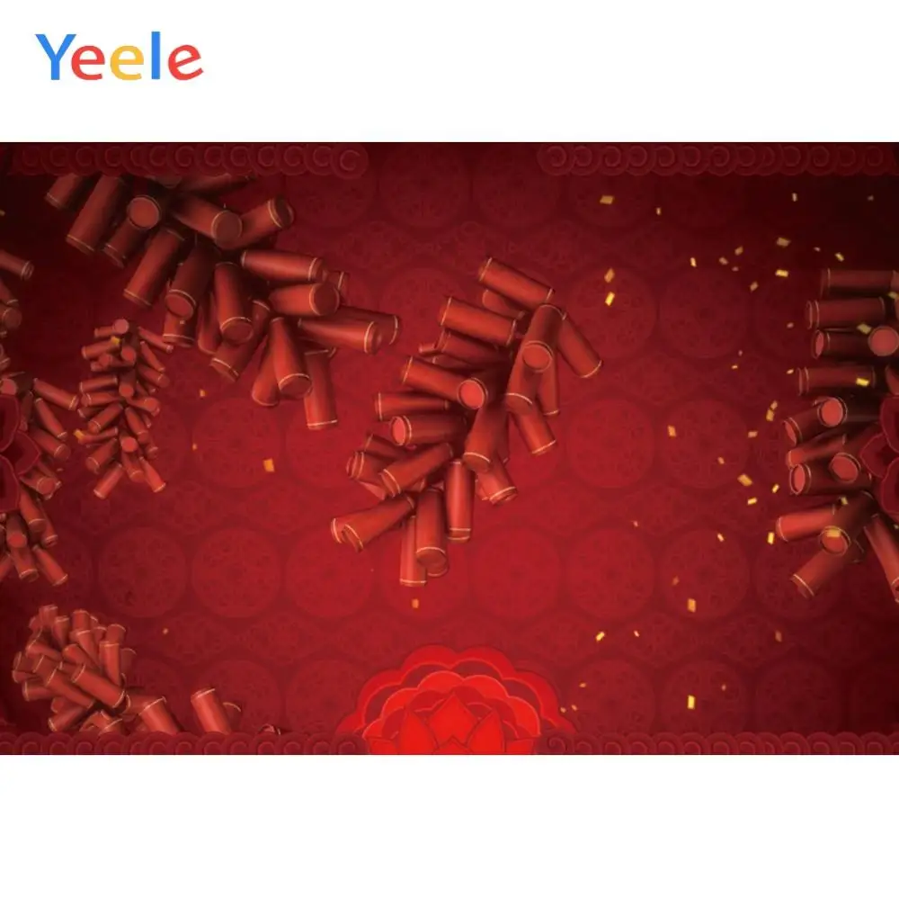 Новогодние красные цветы Yeele firecracker вечерние тканевые Декорации для фотосъемки