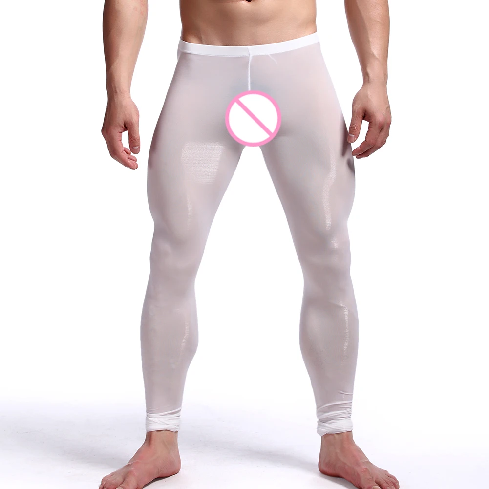 Мужские тонкие Однотонные эластичные облегающие леггинсы для фитнеса