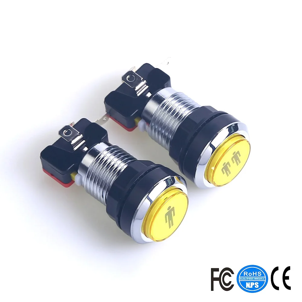 4 светодиодный т. Кнопочная кнопка включения в серебряном стиле для Mame Jamma|Игры с