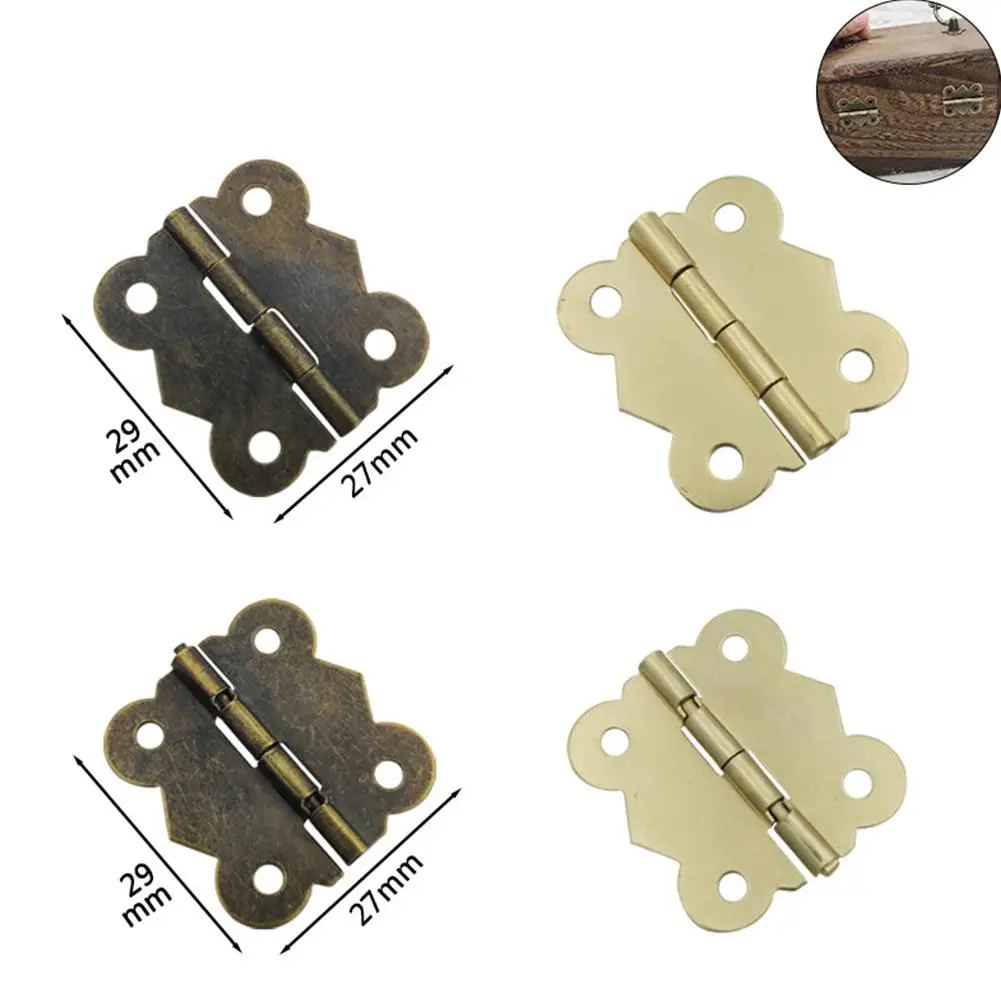 10pcs Mini Butterfly Door Hinges 20mm x17mm Bronze Cabinet Drawer Jewellery Box Decorate Hinge For Furniture Hardware | Обустройство
