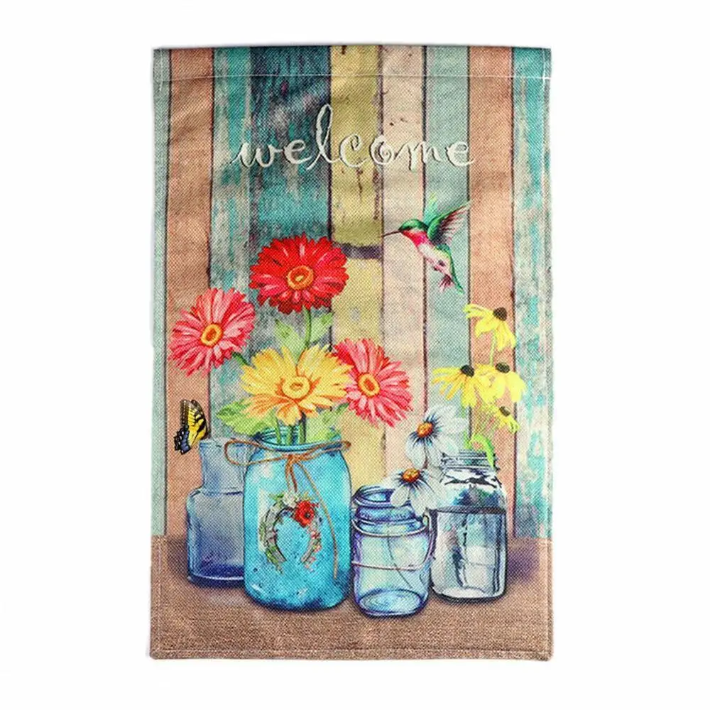 summer spring burlap garden flag animal welcome outdoor yard flags with high quality garden flag house decor free global shipping