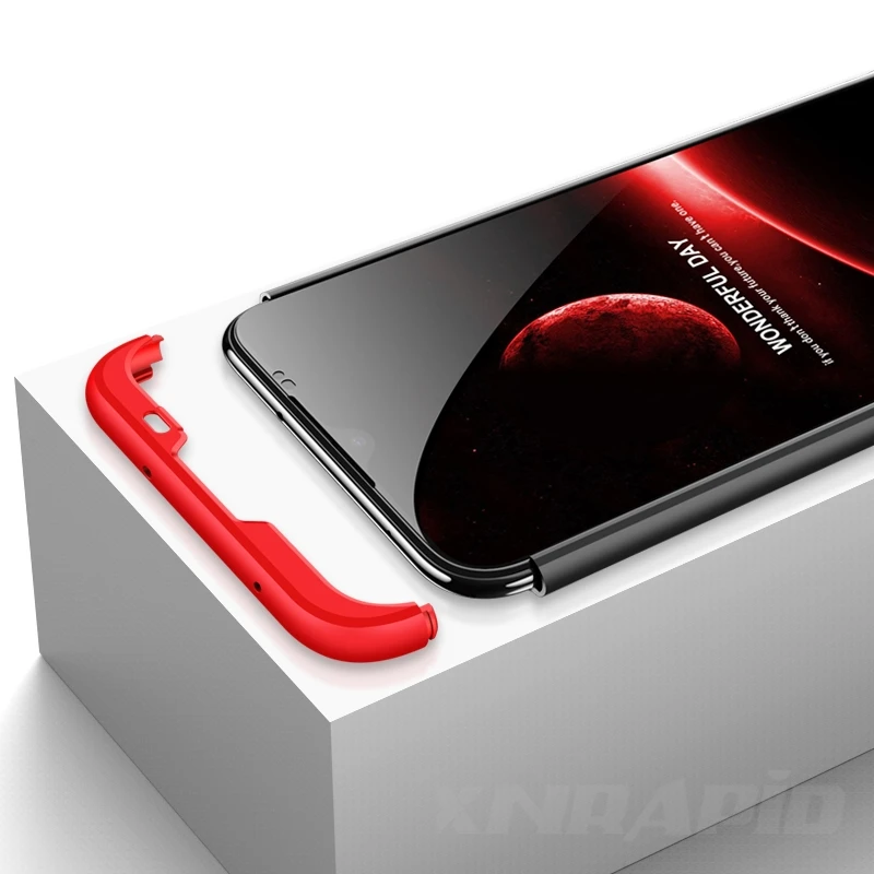 Для Xiaomi Redmi Note 8T чехол 3 в 1 Жесткий PC матовый пластиковый задний ударопрочный