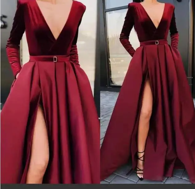 Новинка весенне-осенние осеннее платье модели с объемными элементами Глубокий V