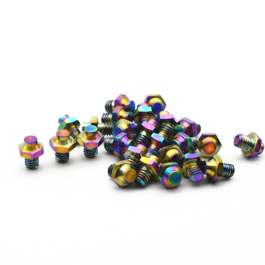 

Нескользящие титановые болты для педалей, самодельные крепежные винты для горных и шоссейных велосипедов, шестигранные, золотистые, радужн...