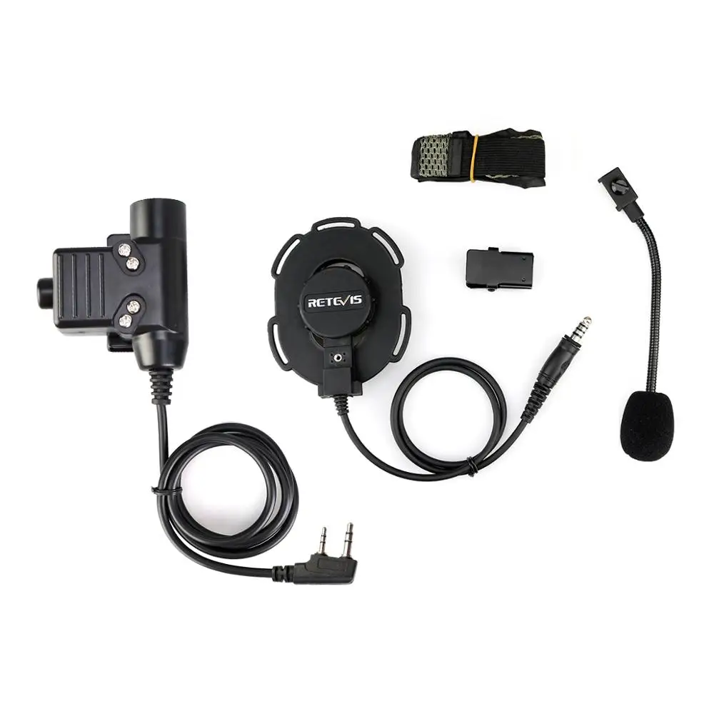 2-1Retevis EH060K High Quality Tactical Headset Military Headset With PTT Headphone For Walkie Talkie