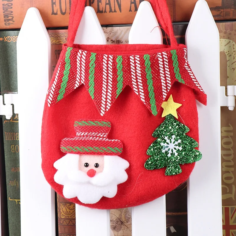 Портативная Рождественская сумка-тоут для конфет с 3D мультяшными куклами