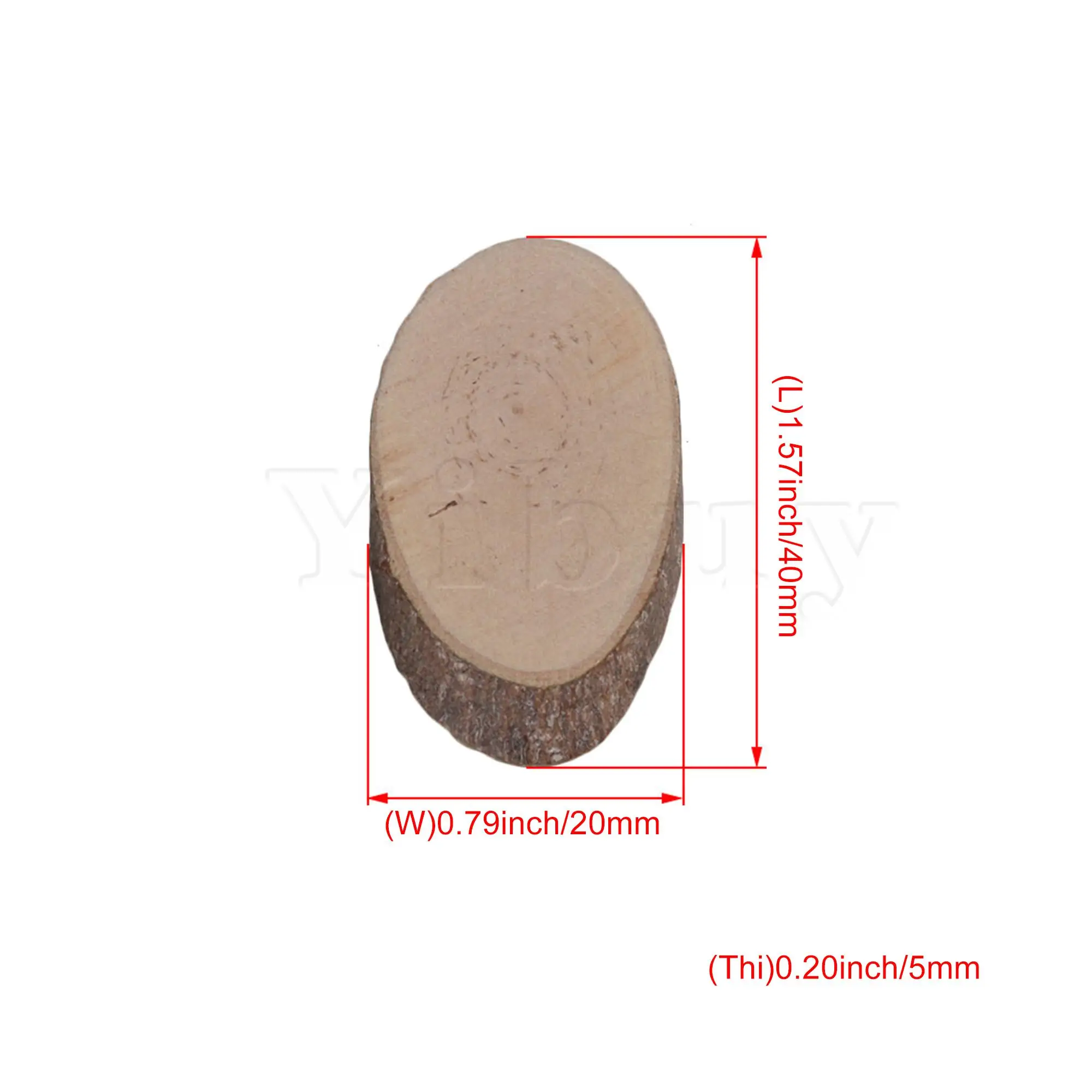 

200 x Craft Handmade Natural Unfinished Wood Slice Oval Shape 4x2x0.5cm