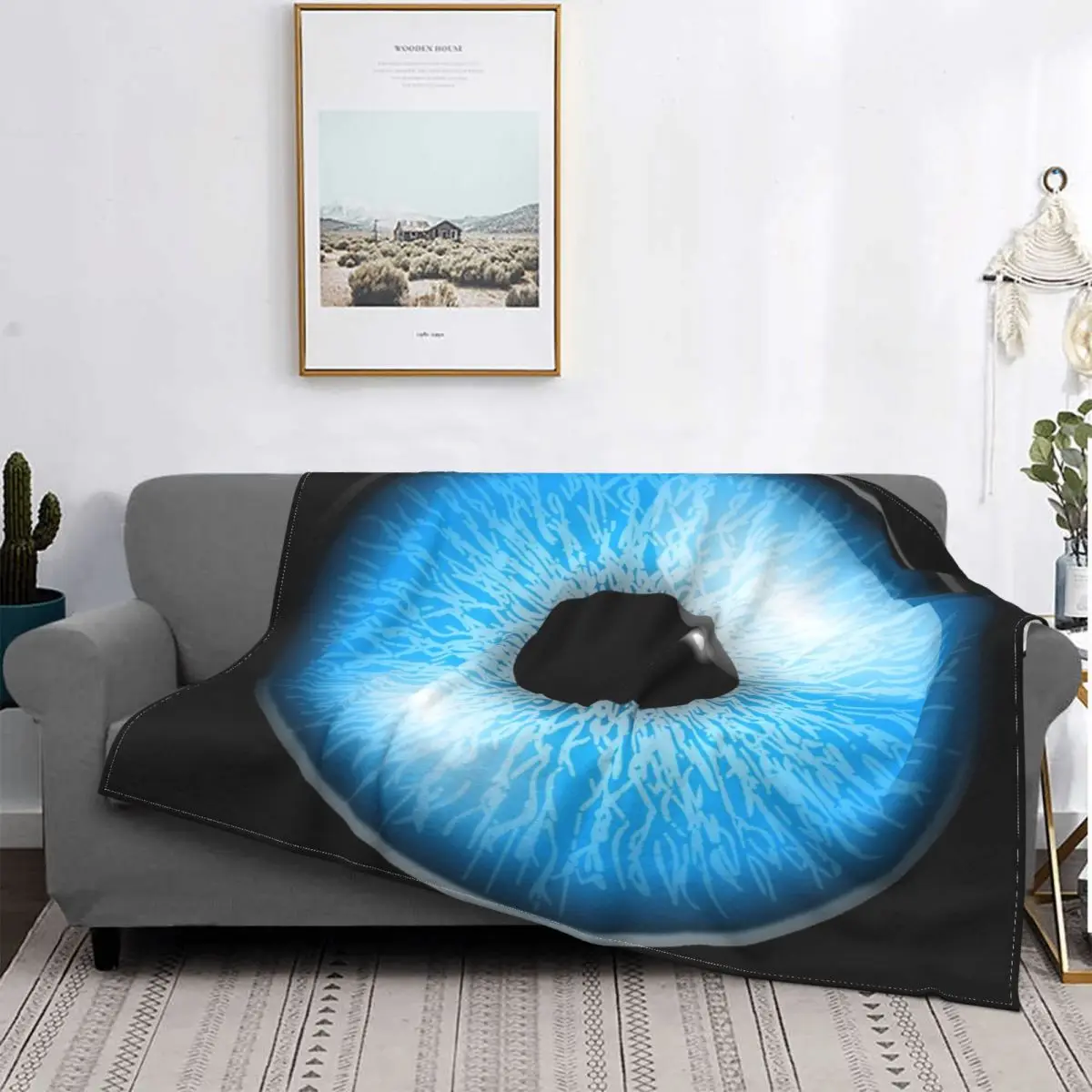 

Глаз Iris-Manta de ojos azule, colcha de cama a cuadros, toalla de muselina, manta Thermal de playa, colcha de 220x240