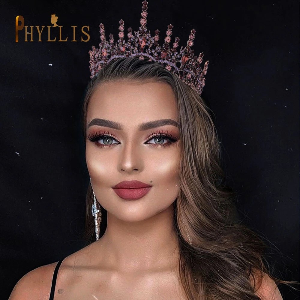 

A71 Baroque Queen Crowns Retro Wedding Headpeice Women Tiaras Bridal Headwear Pageant Crown Rhinestone Wedding Hair Accessory