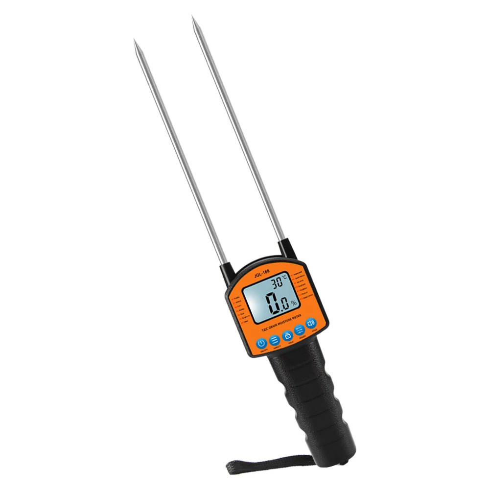 

Grain Meter Hygrometer Digital Moisture High Sensitivity Double Sensor Probe Hygrometer Peanut Corn LCD Display Tester