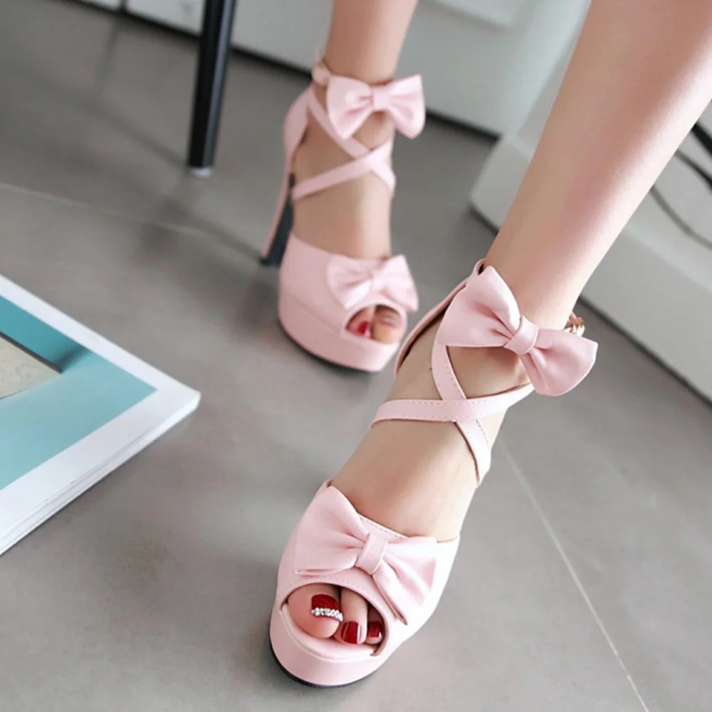

1 Pair of Bow Style Sandals for Fashionable Fish Mouth Sandals