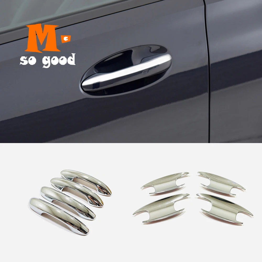 

Аксессуары для Mercedes Benz C Class 2022 2023, хромированный АБС-пластик, наружная Передняя и задняя дверные ручки, рама чаши, декоративная наклейка, кры...