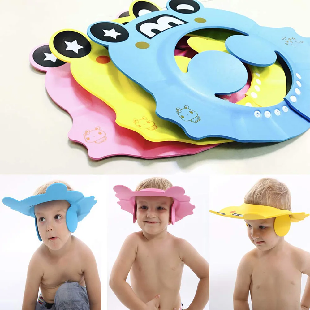 Регулируемая шапка для детского душа 3 шт. детская купания мультяшная защитная