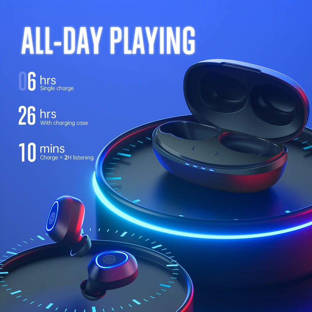 Беспроводные наушники Cystereo TWS Bluetooth 5 0 20 ч светодиодный дисплей шумоподавление
