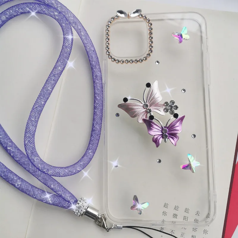Butterfly Diamond Flower Rhinestone Case For IPhone 11 12 13 14 Pro Max XR XS Max X 8 8Plus 7 7Plus 6 6S Plus 5 5S SE Phone Case