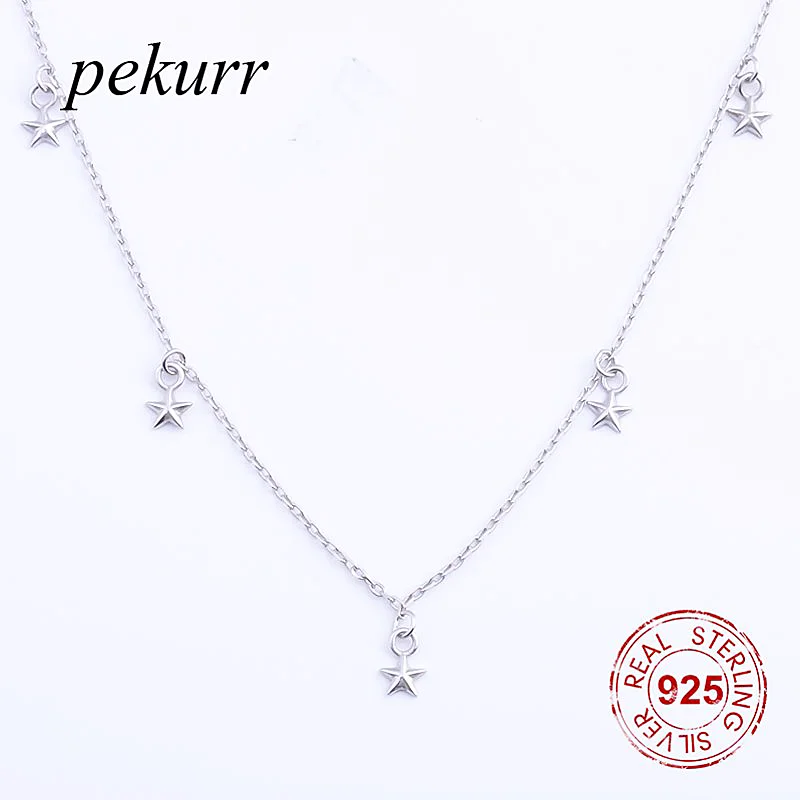 Женское колье с длинной цепочкой Pekurr из стерлингового серебра 925 пробы ювелирные