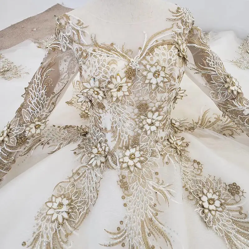 HTL1269 Quinceanera Dresses 2020 Blush white golden Ball Gown Sweet Beaded lace Formal Gowns vestidos de 15 Party Prom Dresses